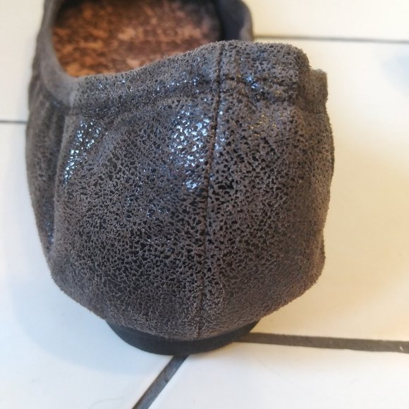 BC Footwear Brown & Black Leather Sparkly Flats with Ruffles, Size 7,  NWOT - Picture 6 of 9